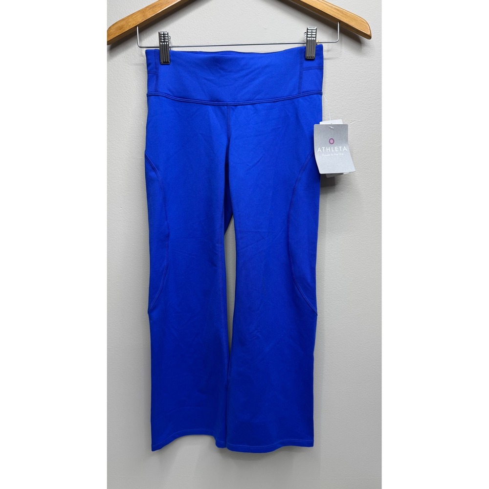 Athleta Work It Out Capri Royal Blue Recycled Poly UPF 50+ Leggings XXS 152861